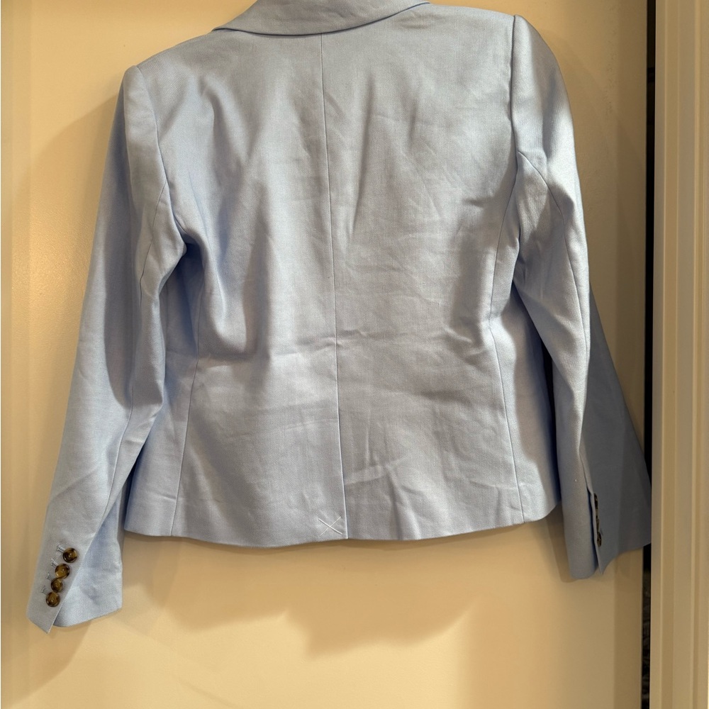 One Button Peak Lapel Blazer in Linen Twill - Picture 3 of 4